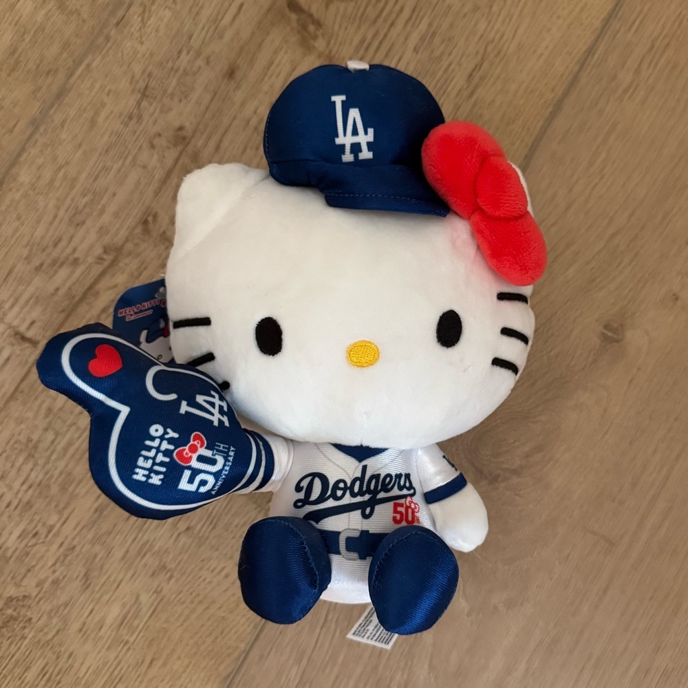 Los Angeles Dodgers Plush Hello Kitty 50th Anniversary Limited Edition